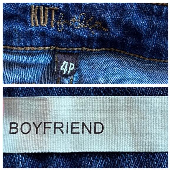 Kut from the Kloth Jeans Boyfriend Mid Rise Medium Wash Women’s Size 4P Petite - Picture 5 of 7